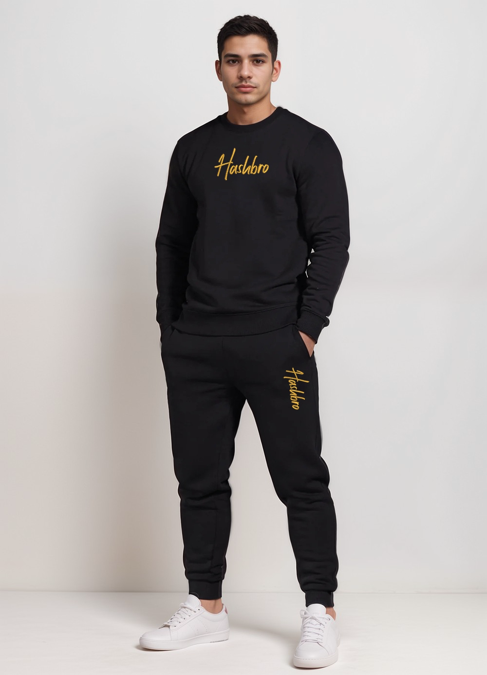 sweat black model Hashbro embroidery-vmake